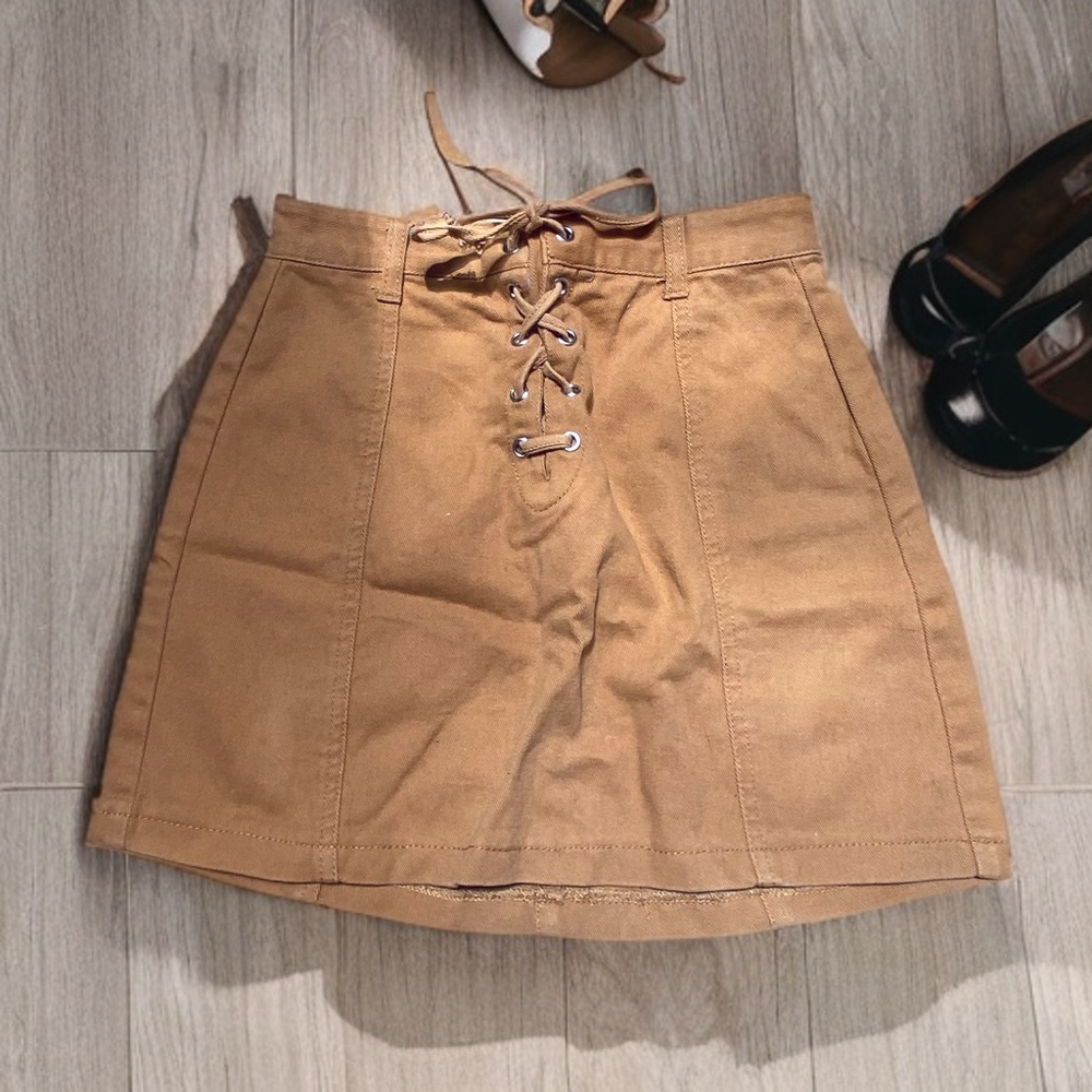 Tan Orange Mini Skirt Forever 21